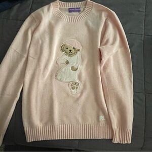 Ralph Lauren Pink Sweater with Bear Motif